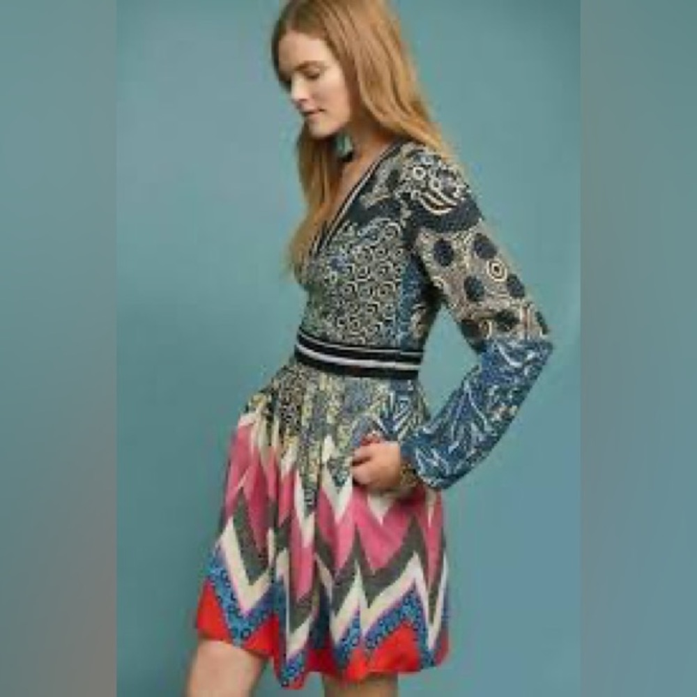 NWT MAEVE ANTHROPOLOGIE SPORTY MULTI PRINT DRESS